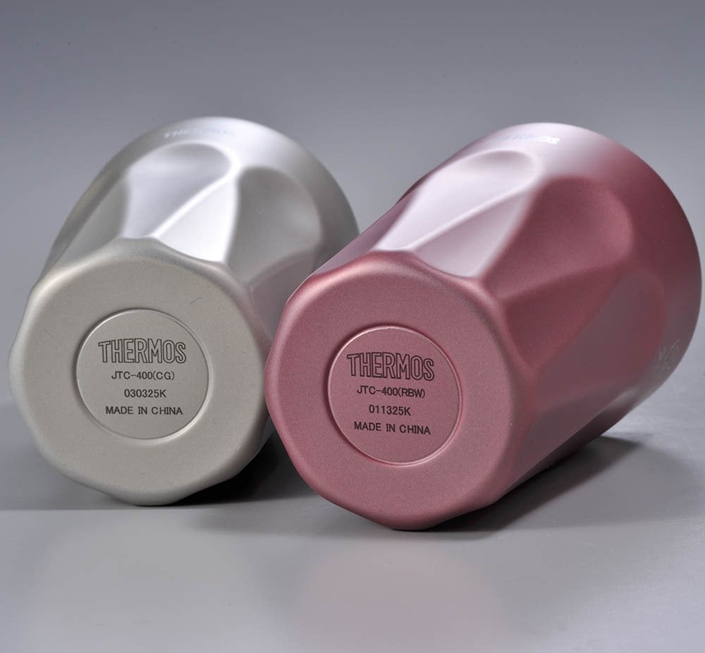 敬老の日 名入れ ペアギフト SXX THERMOS サーモス 真空断熱ダイヤカットロングタンブラー 食洗機対応モデル 400ml ピンク シャンパンゴールド 2点 ギフトBOX入り / プレゼント ギフト 両親 夫婦 結婚 金婚式 銀婚式 退職 記念 誕生日 長寿 祝い