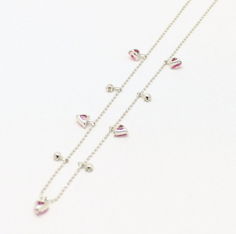 ピンクサファイヤ1.00ctダイヤ0.16ct K18WGネックレス OD