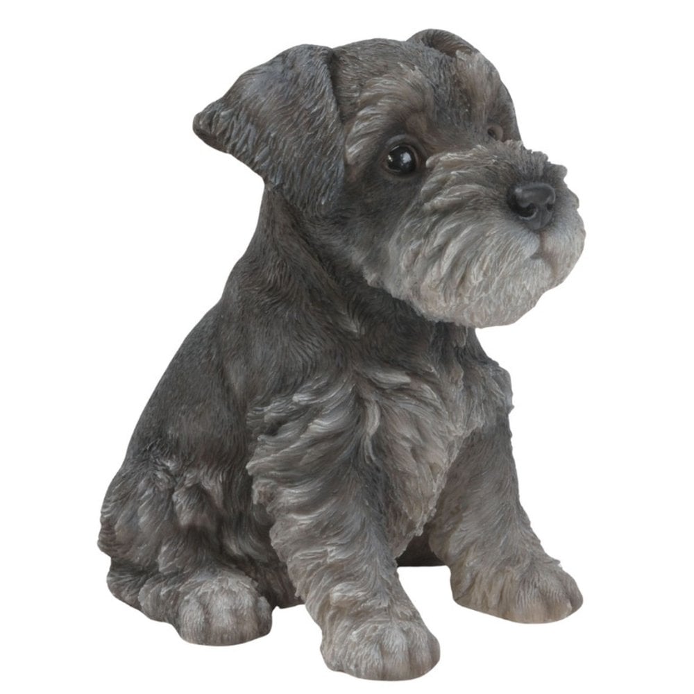 置物 woobia ウービア 犬 ミニチュアシュナウザー お座りシュナウザー グレー 高さ17.5cm ひげ リアル 本物そっくり イギリス生まれ 職人手彩色 縁起物 戌年 玄関 インテリア 新築祝い 引っ越し祝い 開店祝い 出産祝い 誕生日 お祝い ギフト プレゼント 犬好き シュナウザー好き