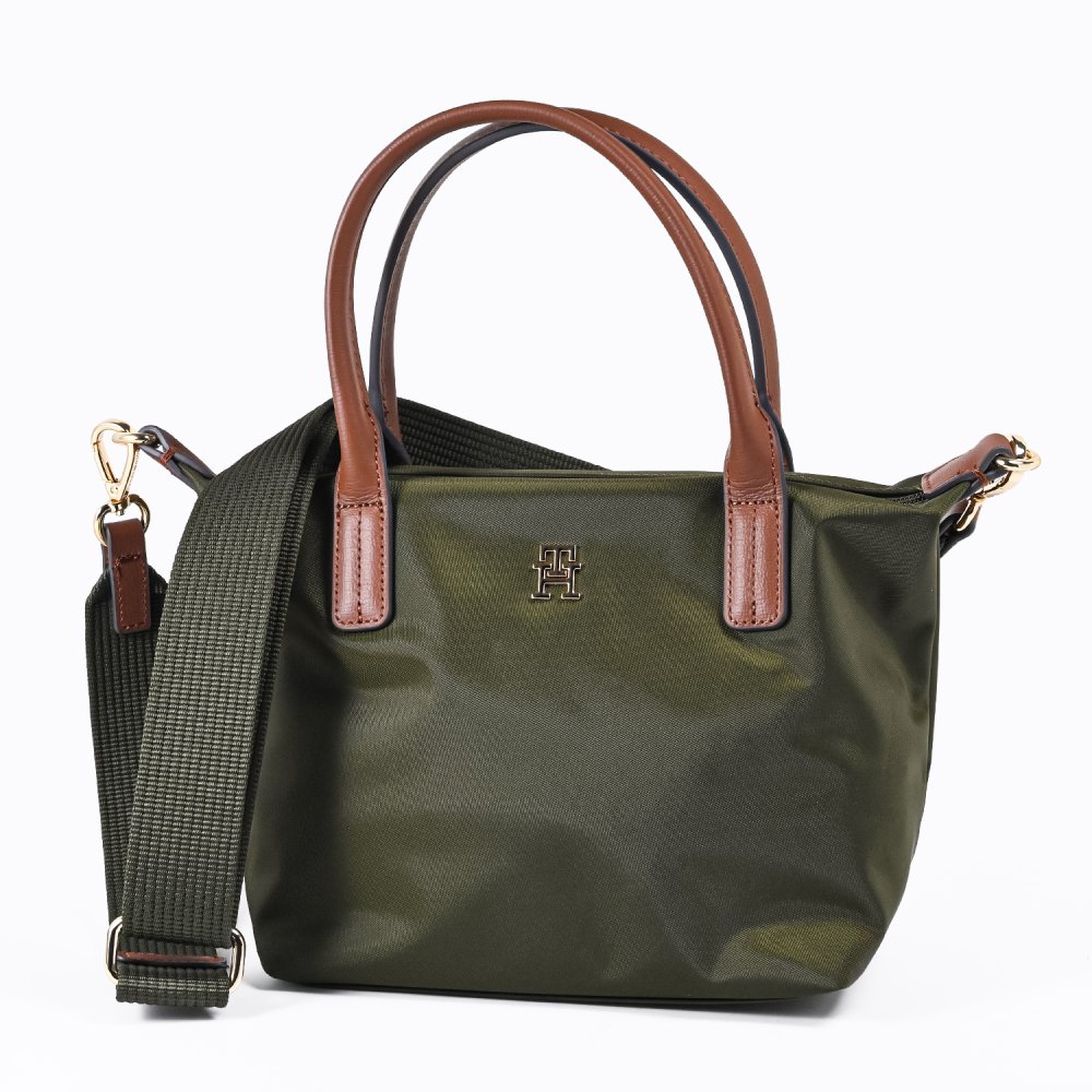 高品質ヨーロッパ輸入モデル トミーヒルフィガー TOMMY HILFIGER トートバッグ ミニトート ミニショルダー レディース POPETTE MINI ダークオリーブ AW0AW17709 MRZ DARK OLIVE 送別会 誕生日 結婚祝い 結婚式 彼氏 息子 夫 男性 名刺入れ 高級 父の日 母の日 即日発送