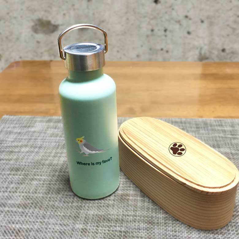 オカメインコ かわいい 取っ手付きマグボトル おしゃれ 290ml 保温 保冷 ステンレス マグボトル 取っ手付き 真空 断熱 二重構造 ボトル タンブラー 水筒 マイボトル オリジナル インコ オウム 鳥 ペット 動物 アニマル