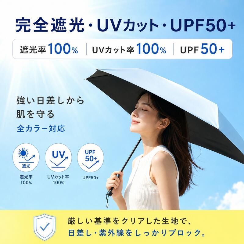 日傘 折りたたみ傘 軽量 55cm 完全遮光100％ UVカット100％ UPF50+ 晴雨兼用 レディース メンズ 遮熱 超軽量133g カーボン骨 タフ二重骨 耐風 コンパクト 折り畳み傘 紫外線対策 男女兼用 estaa 通勤 通学 プレゼント 傘