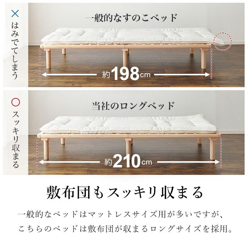 シングル WB-7721S 木製 檜 ヒノキ ひのき 床下収納 天然木 ロング 調湿 抗菌 防虫 新生活 フレーム ロー 和室 フロア スリム コンパクト 頑丈 丈夫 寝室 一人暮らし