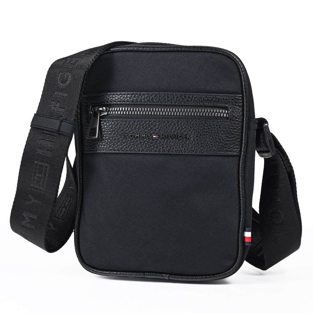 高品質ヨーロッパ輸入モデル トミーヒルフィガー TOMMY HILFIGER ショルダーバッグ REPREVE MINI REPORTER メンズ ブラック AM0AM14448 BDS BLACK 送別会 誕生日 結婚祝い 結婚式 彼氏 息子 夫 男性 名刺入れ 高級 父の日 母の日 即日発送