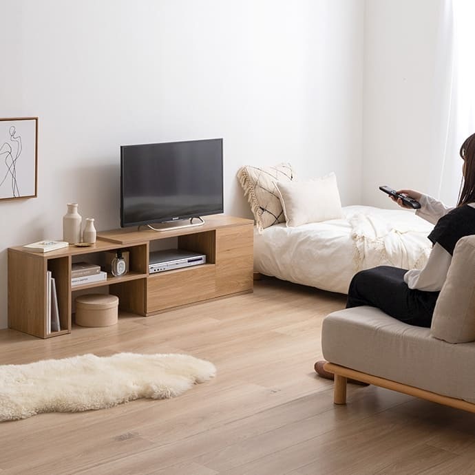 テレビ台 テレビボード イリゼ TV台 ローボード テレビラック TVボード AVラック コーナー 伸縮型 収納 ラック 棚 32型 24インチ 一人暮らし コンパクト スリム ロータイプ 小さい 小さめ 幅95 幅142 三角