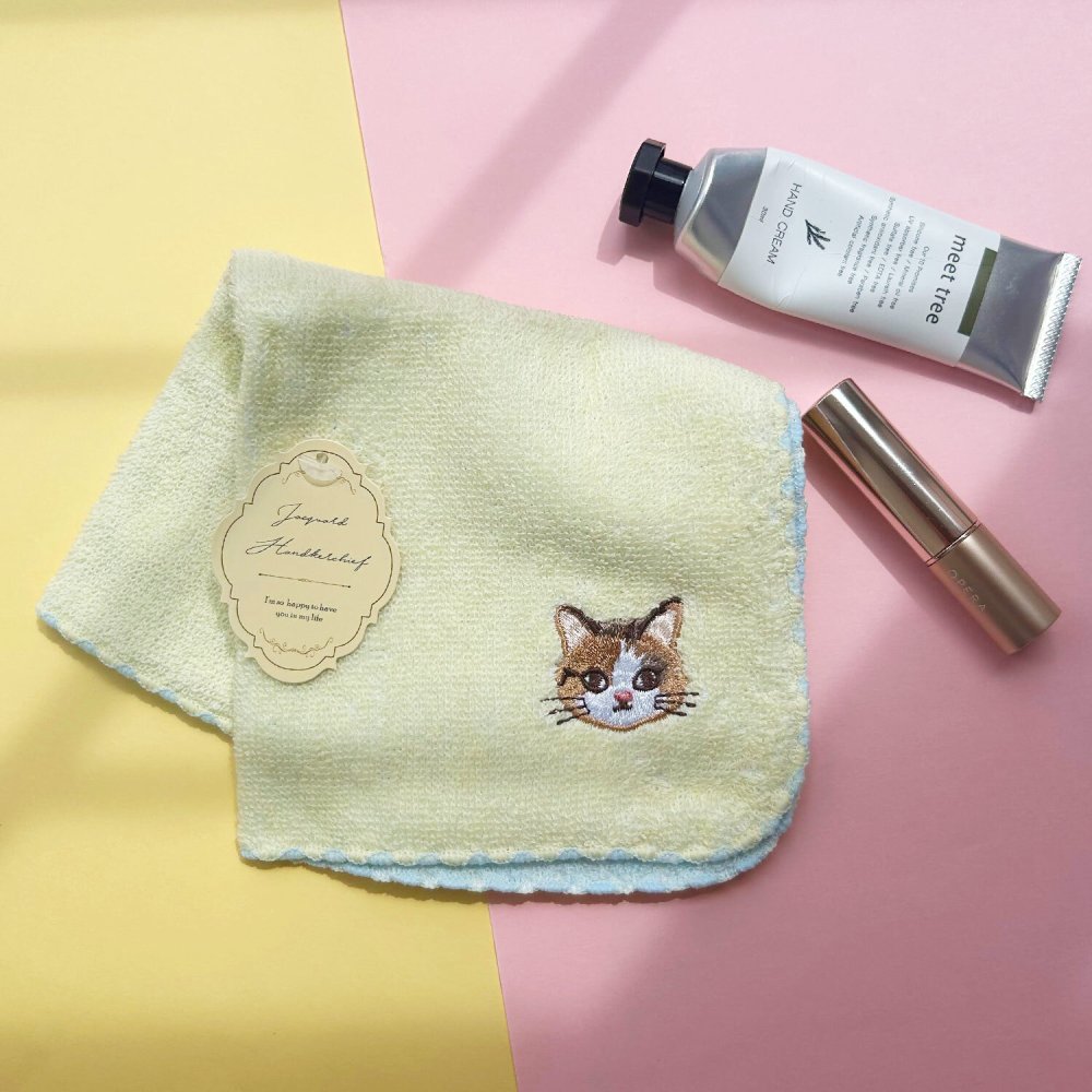 ふんわりタオルハンカチ 猫 ネコ カラーデュオハンカチ 刺繍 シンプル ワンポイント 女子高校生 彼女 プチギフト 贈り物 ふわふわ 母の日 敬老の日 猫好き おもしろ タオル ハンカチ ギフト 誕生日 ほんの気持ち プチプラ 子供 大人 ママ 母