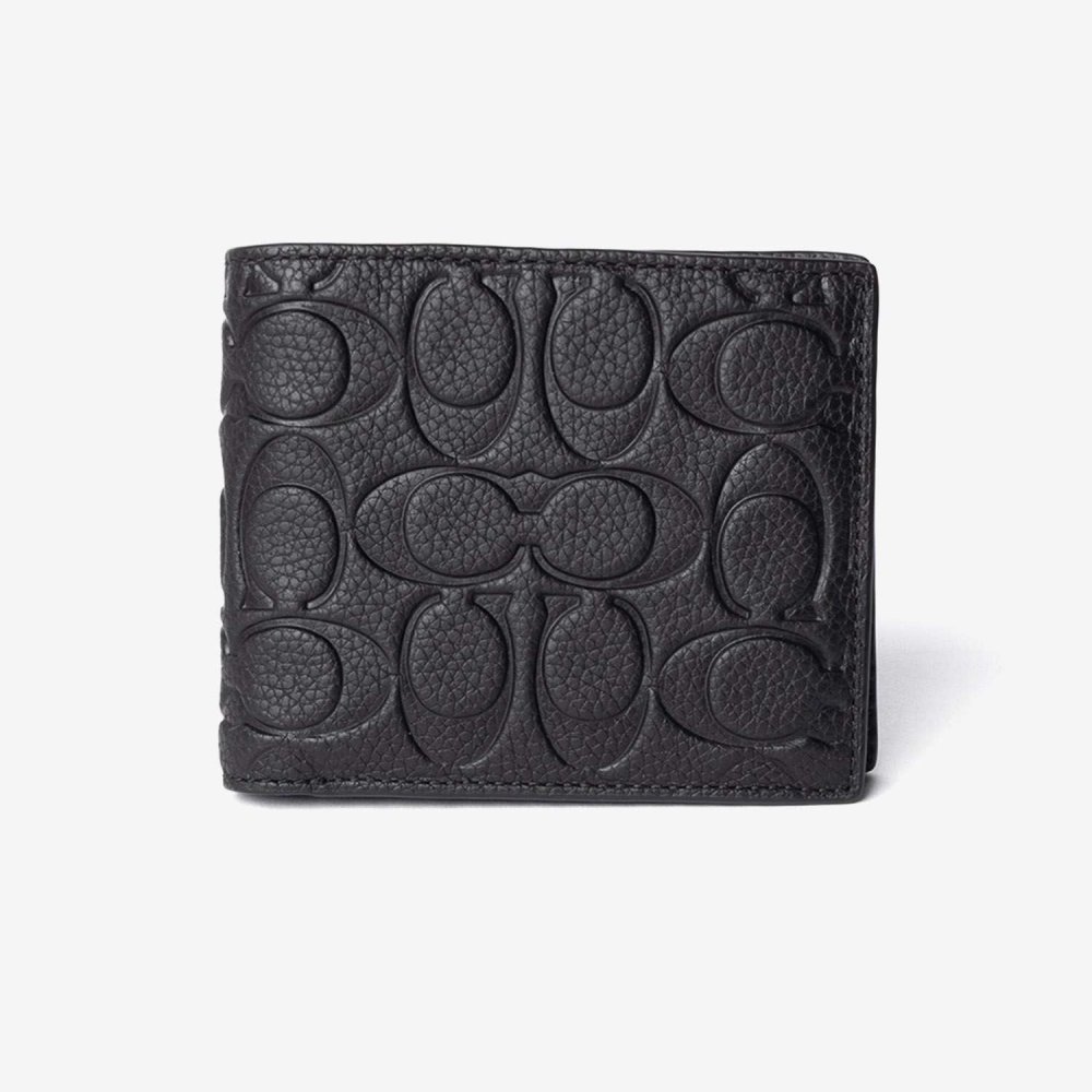 コーチ COACH 3-IN-1 WALLET C1231 シグネチャー 二つ折り財布 メンズ 財布