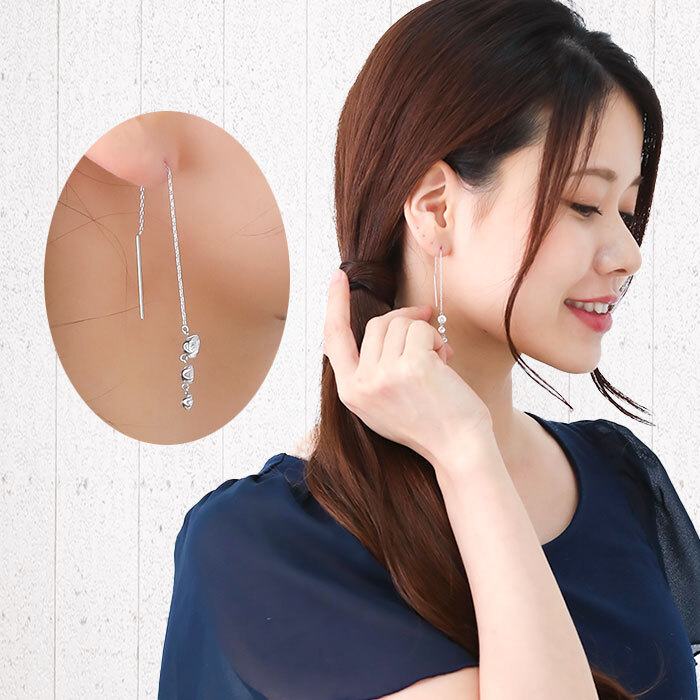 ピアス アメリカンピアス キュービックジルコニア 3連 5-4-3mm 金属アレルギー 金アレ ステンレス 316L サージカル 医療用 人工ダイヤモンド シンプル 揺れる アメピ【全品1個ずつバラ売り】 プレゼント