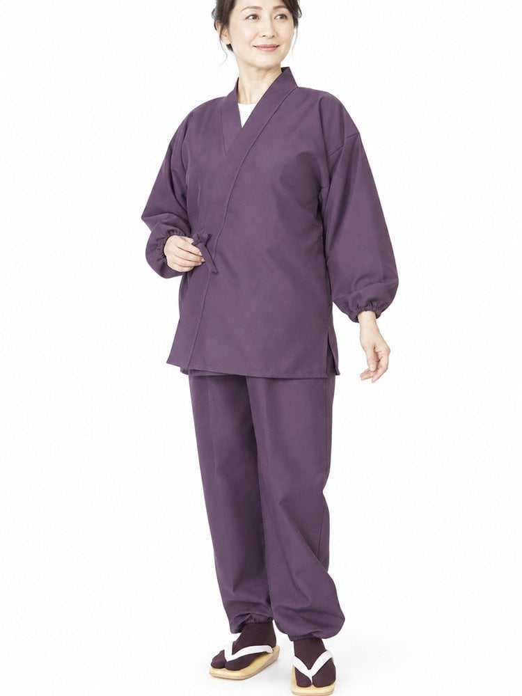 作務衣 女性 日本製 ストレッチツイル 婦人作務衣 さむえ 5037 S/M/L 母の日 プレゼント 女性 レディース 部屋着
