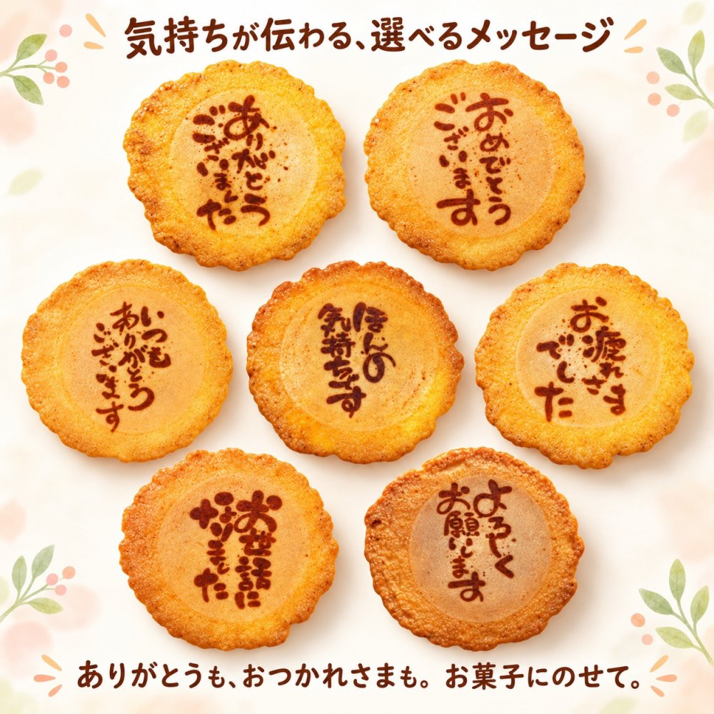【即日発送・送料無料】選べるメッセージ煎餅 9袋入り（個包装2枚×9）感謝 ギフト お礼 挨拶 退職 送別 転勤 異動 卒業 引っ越し 職場配布 プチギフト 大量 手土産 結婚式 内祝い 母の日 父の日 敬老の日 お中元 お歳暮 ノベルティ対応可