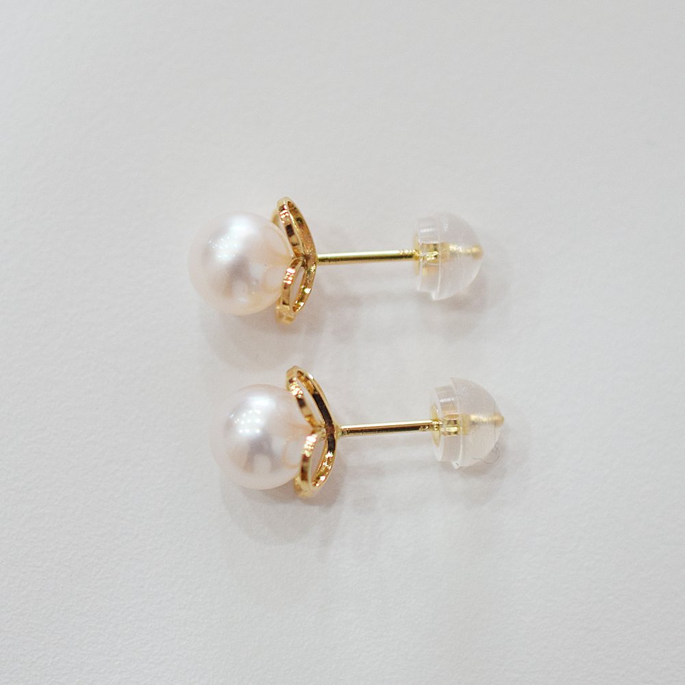［pearl620］6mm - 6.5mm ホワイトピンク クローバー ピアス あこや真珠