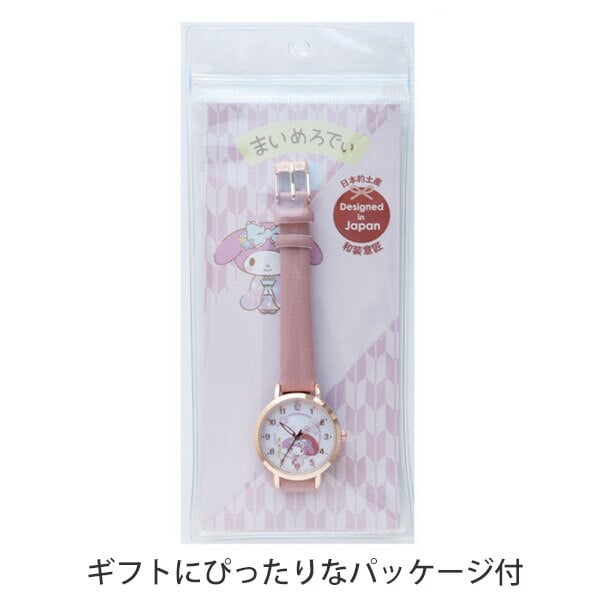 腕時計 サンリオキャラクターズ 和柄レザーウォッチ SNR005 定形外 送料無料 ハローキティ マイメロディー クロミ レディース 時計 ウォッチ 和風 日本 お土産 和装 かわいい パッケージ付 合皮ベルト ギフト 仕事 学校