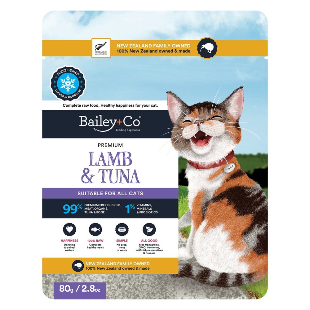 ベイリーコー Bailey＋Co フリーズドライ コンプリート ラム＆ツナ キャットフード 80g×6個