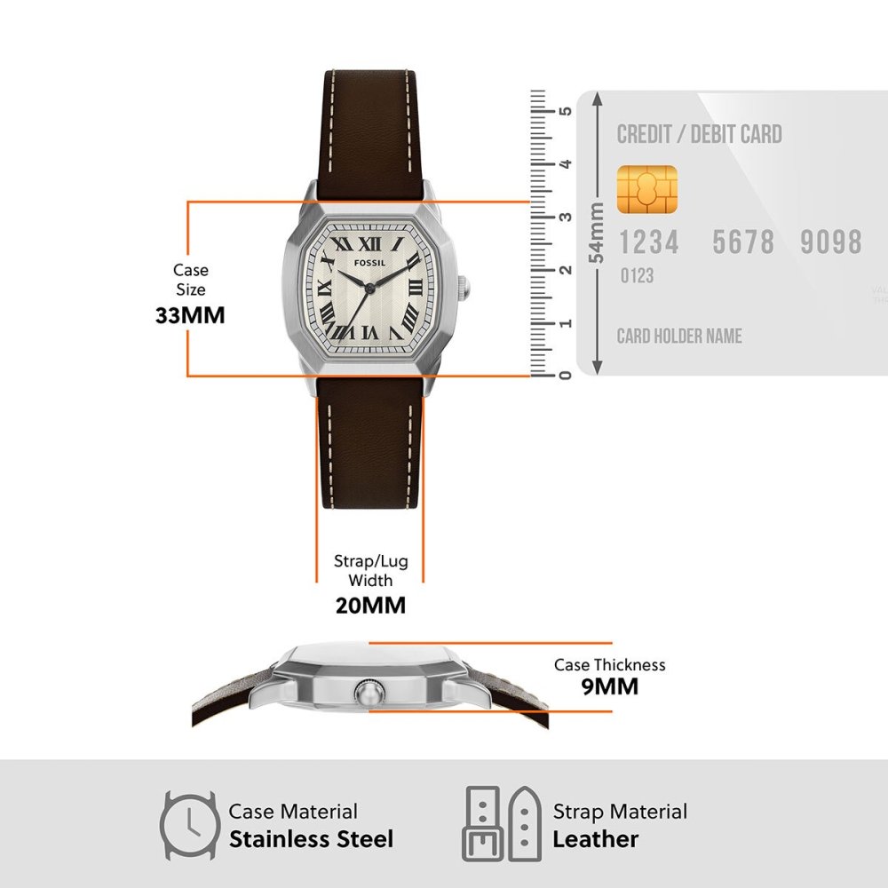 フォッシル FOSSIL 腕時計 メンズ HARLOW アナログ ブラウン レザーウォッチ FS6214【2026 新作】