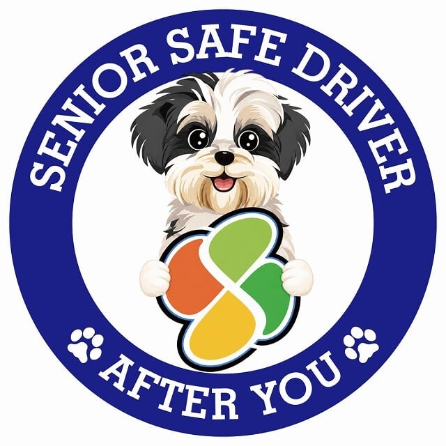 カーサイン 高齢者マーク SENIOR SAFE DRIVER マルックス ステッカー シール 直径13cm 肉球 日本製 車