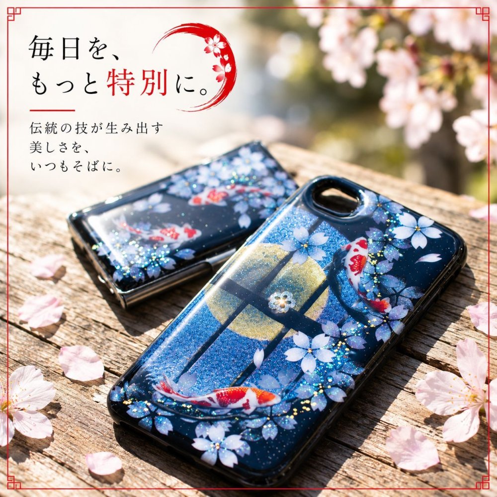 【全機種対応】スマホケース『奈』名入れ 送料無料 和柄 和風 桜 職人 伝統工芸 ハンドメイド ハードケース 手帳型 iPhone 17 Xperia AQUOS Android 各機種対応