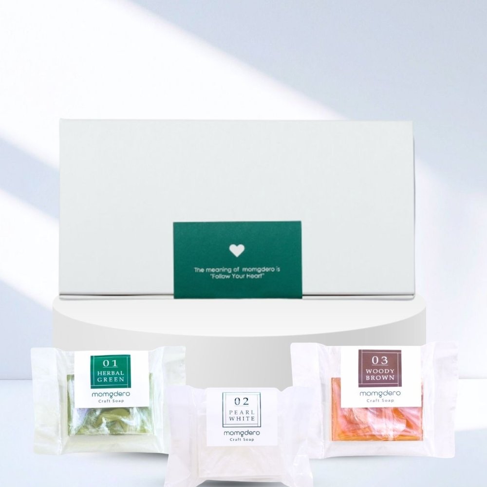 momgdero 「Craft Soap」ギフトセット(ミニサイズ30g×3種セット) 箱入り ギフト プレゼント お試し 石鹸 洗顔料 