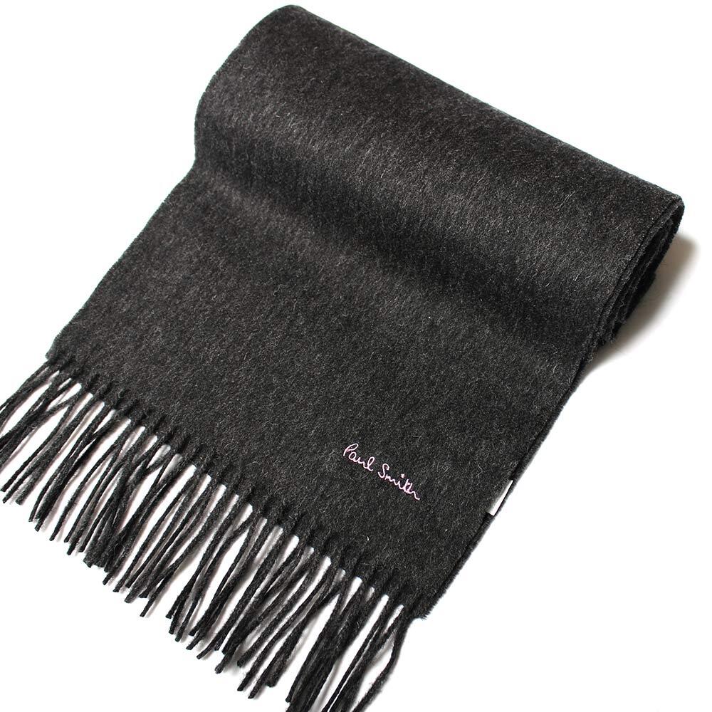 ポールスミス マフラー Paul Smith M1A-933D-AS04 メンズ レディース ダークグレー ピンクロゴ