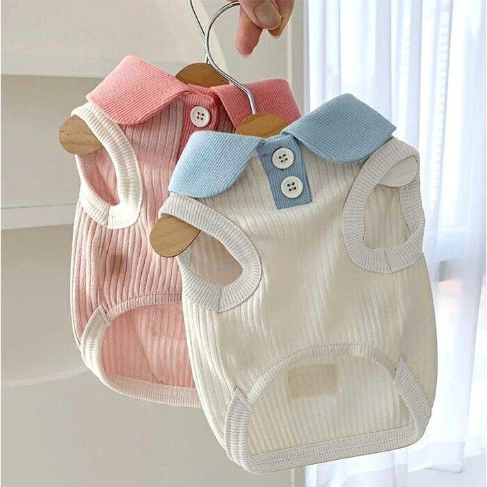 ペット服 おしゃれ 通販 犬服 いぬ わんちゃん用 ペットグッズ 袖なし 小型犬 中型犬 かわいい 襟付き 可愛い 春夏 伸縮性 タンクトップ お散歩 換毛対策 お出かけ カジュアル 着脱簡単 ギフト 贈り物 旅行