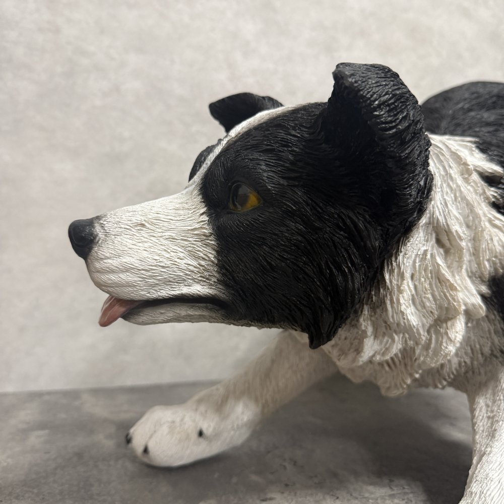 犬 置物 大きい じゃれるボーダーコリー 特大 横幅63cm woobia ウービア かわいい おしゃれ ガーデン インテリア オブジェ 巨大 可愛い プレゼント 北欧 玄関 雑貨 動物 モダン 面白い 庭 ギフト 屋外 家 リアル 玄関先 ガーデンオーナメント