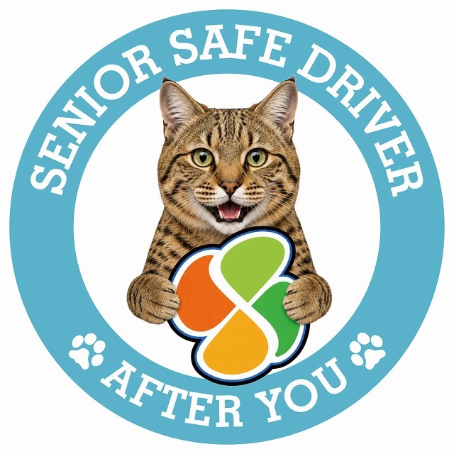 カーサイン 高齢者マーク SENIOR SAFE DRIVER ピクシーボブ ステッカー シール 直径13cm 肉球 日本製 車