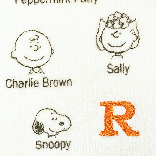 スヌーピー イニシャルミニタオル (R) アイボリー ハンカチ SNOOPY