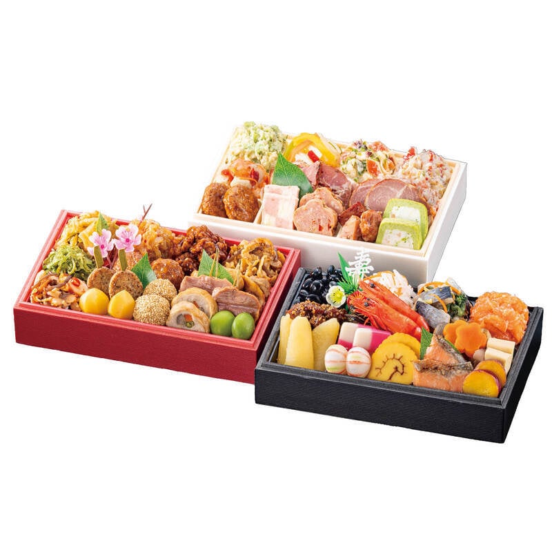 【12月31日お届け】おせち 2027 生おせち 「吉祥」和洋中 三段重 3〜5人前 43品目 新春 和風 洋風 中華 重箱 冷蔵 豪華 予約 料理 お節 特大 新年 初祝い 元旦 海老 帆立 ホタテ 数の子 黒豆 紅白なます 鴨 合鴨 ごま団子 ローストポーク 家庭用 業務用