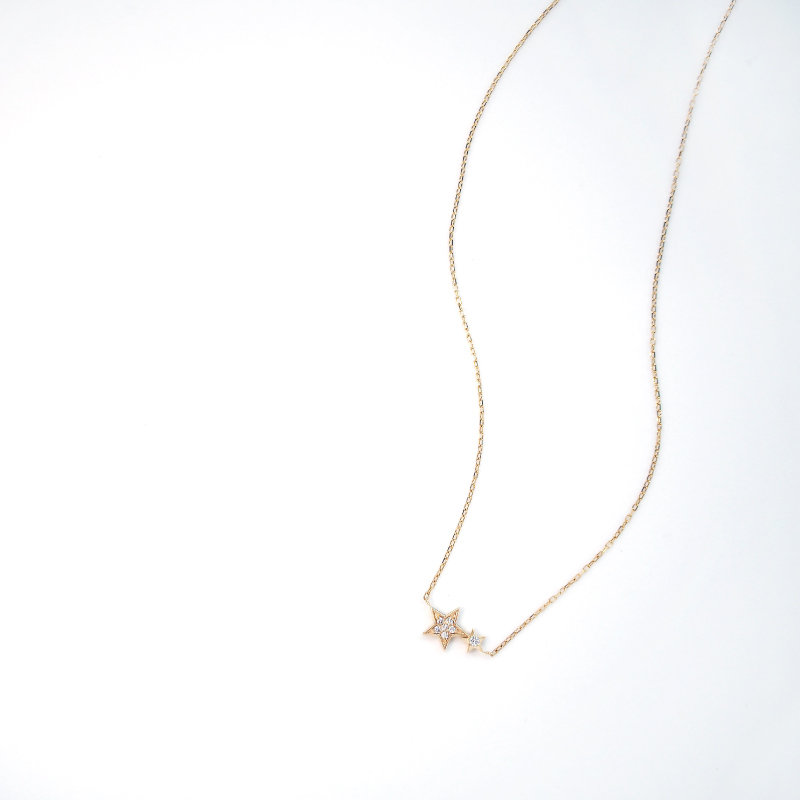 ダイヤモンド ネックレス 0.04ct 星 スター 流れ星 K10 K18 10K 18K 10金 18金 プラチナ 女性 レディース 誕生日 記念日 プレゼント ギフト 誕生日プレゼント 10代 20代 30代 40代 妻 彼女 ゴールド ホワイトゴールド ピンクゴールド イエローゴールド ダイヤ アクセサリー アレルギー対応 金属アレルギー