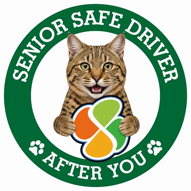 カーサイン 高齢者マーク SENIOR SAFE DRIVER ピクシーボブ ステッカー シール 直径13cm 肉球 日本製 車