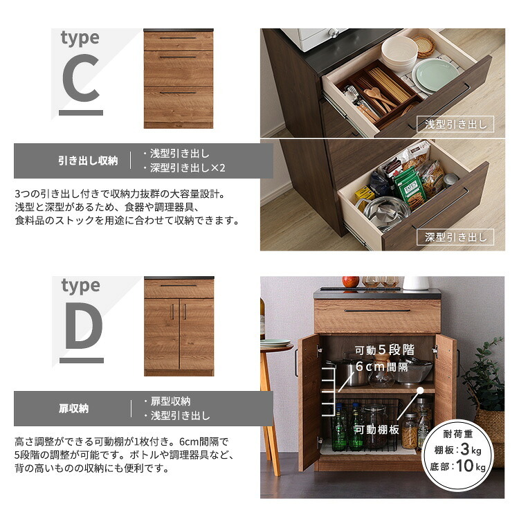 キッチンカウンター ゴミ箱収納 日本製 特殊鋼板を使った組み合わせ 【Lugo-ルゴ-】120cm オープン収納+ゴミ箱上カウンター：