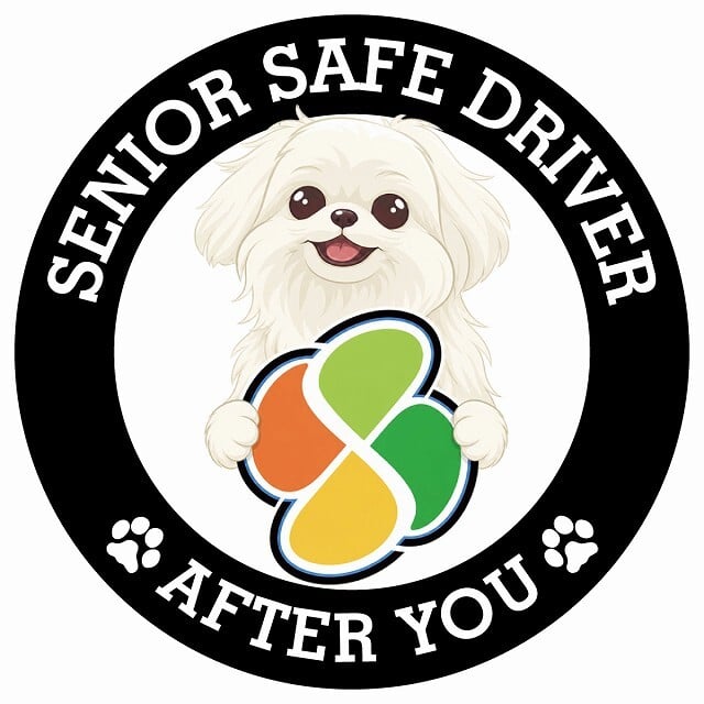 カーサイン 高齢者マーク SENIOR SAFE DRIVER マルペキ ステッカー シール 直径13cm 肉球 日本製 車