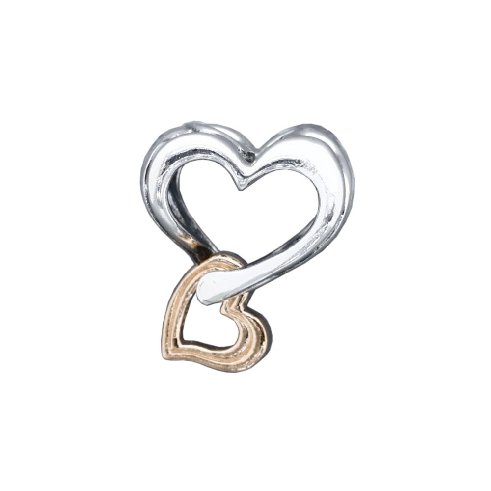 ボックス・ショッパー付 PANDORA(パンドラ) ★ Two-tone Openwork Infinity Heart Charm ★ ツートーン オープンワーク インフィニティ ハート チャーム ★ ブレスレット カスタマイズ アクセサリー シンプル 日常使い 誕生日 記念日 母の日 プレゼント ギフト｜チャーム 単品
