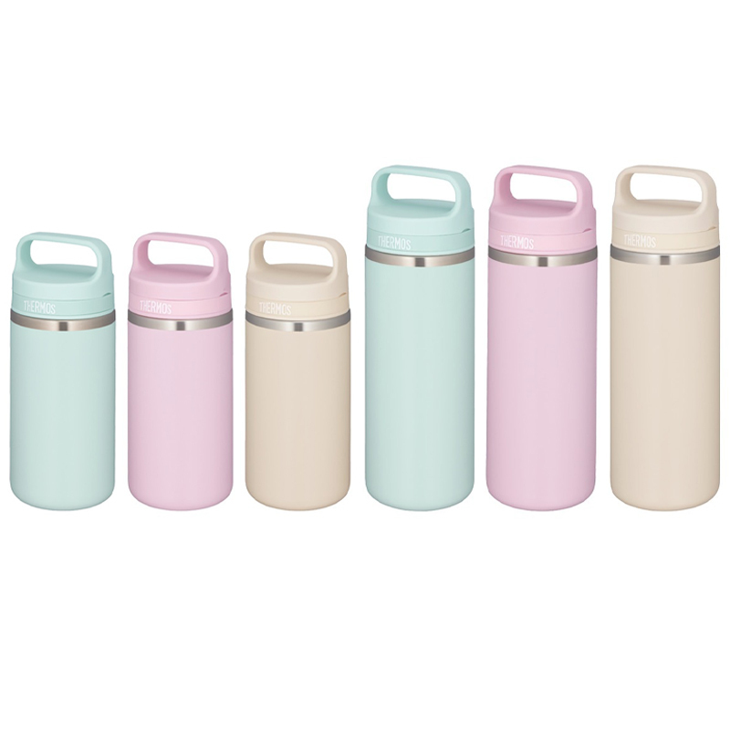 名入れ サーモス 水筒 JOX-480 JOX-360 真空断熱ケータイマグ 480ml 360ml THERMOS 保温 保冷 食洗機対応 ステンレス マグボトル 直飲み ハンドル付き 名前入り プレゼント ギフト おしゃれ ピンク ミント ベージュ 即日出荷 帆前掛け風デザイン