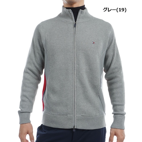 トミーヒルフィガー ゴルフ メンズ ケーブル フルジップ セーター TOMMY HILFIGER GOLF THMA479 秋冬モデル お誕生日祝い お祝い 記念品 お父さん 父の日 彼氏 男性 30代 40代 50代 60代  還暦祝い 敬老の日 人気プレゼント プレゼント