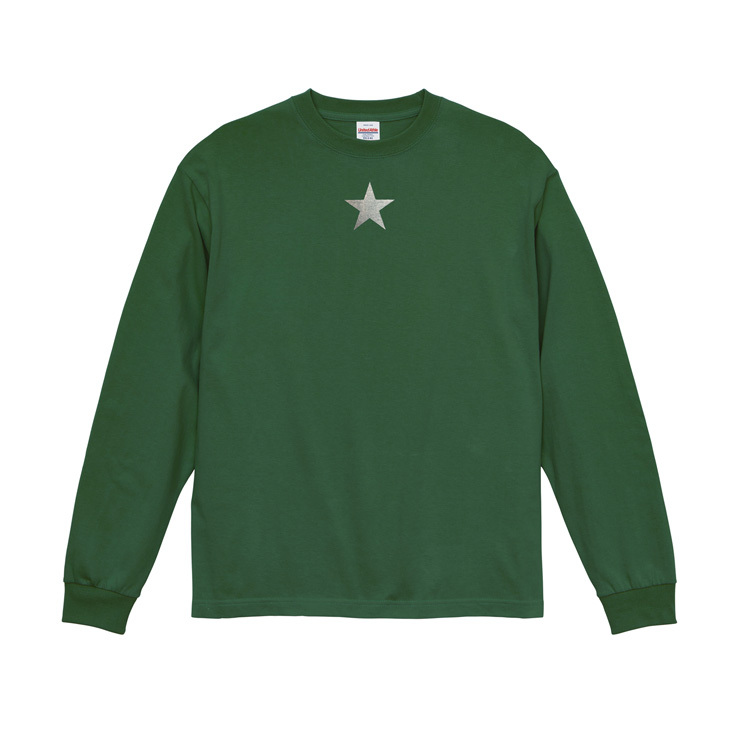 Tシャツ 星 GTO 6.2オンス プレミアム ロングスリーブ Tシャツ グリーン ヴィンテージ 2年連続入賞のデザイン メンズ レディース 普段着に オリジナルデザイン 特攻服 オラオラ系 暴走族 暴走天使 卒業式 ヤンキー チョイ悪 おしゃれ