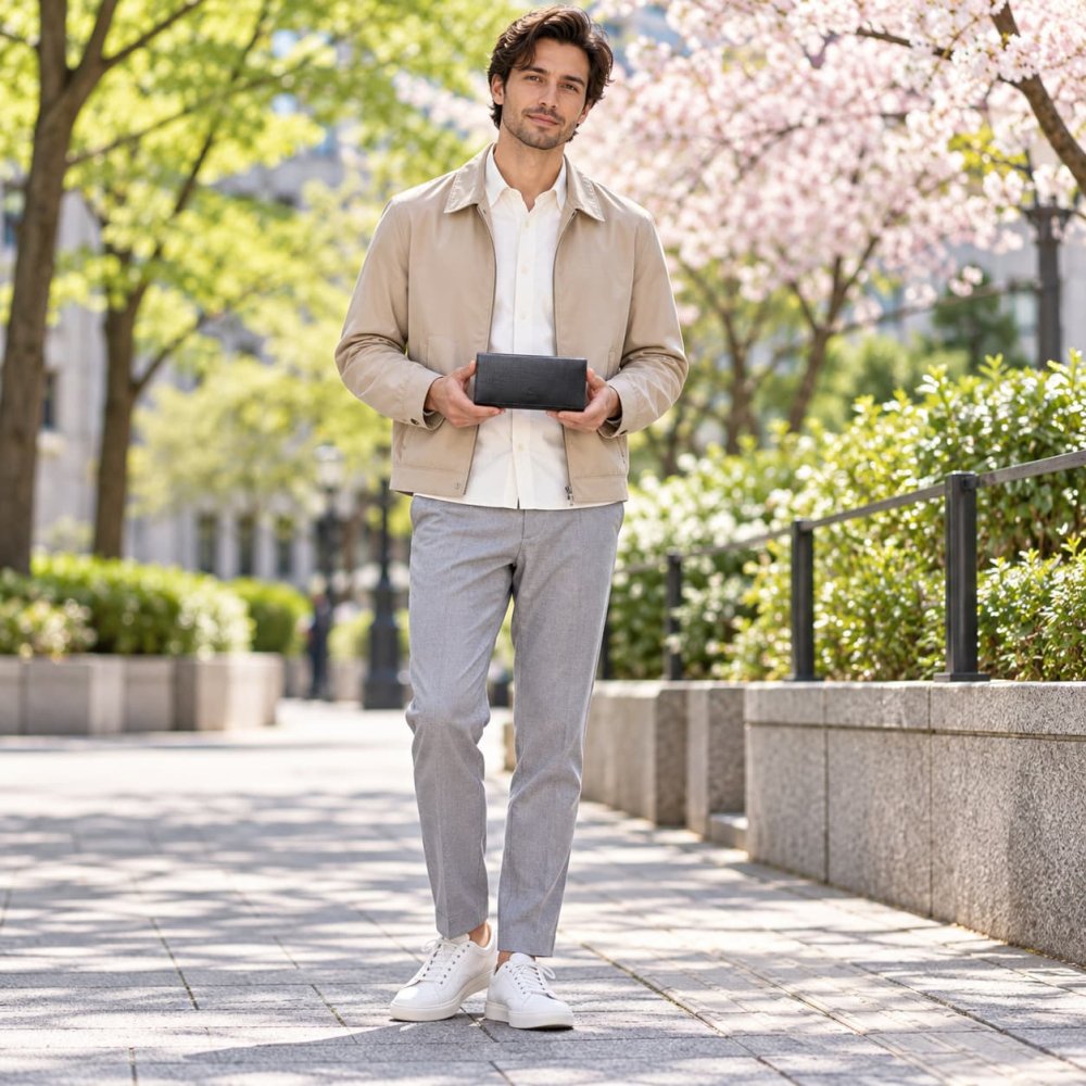 LANVINenBlue ランバンオンブルー ロングウォレット 財布 ウォレット ゼブダ 長財布  メンズ 普段使い 牛革 レザー
