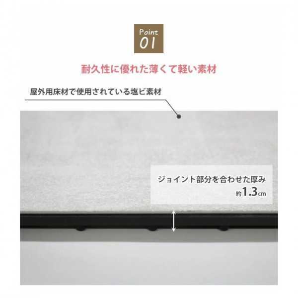 ジョイントマット 遮熱 30cm 18枚セット タイル柄 アイボリー 屋外 ベランダ バルコニー 庭 床材 敷物 防水 耐久性 カット可能 ジョイントパネル SJT-30 IV