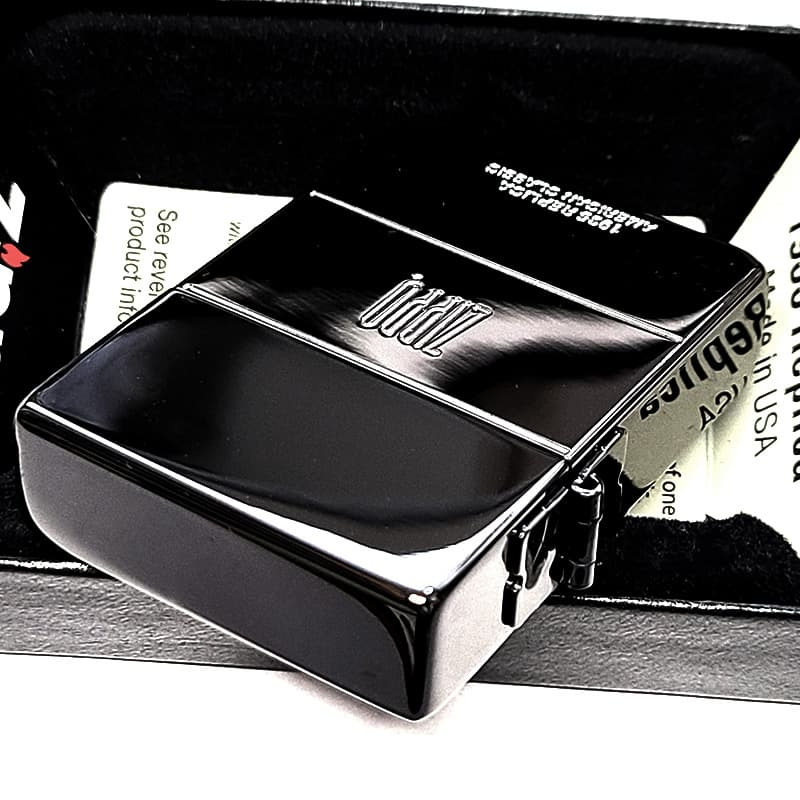 ZIPPO ライター 1935 クラシックロゴ ジッポ ブラックニッケル 黒 角型 外ヒンジ 3バレル エッチング彫刻 銀差し シンプル かっこいい 高級 ギフト メンズ プレゼント
