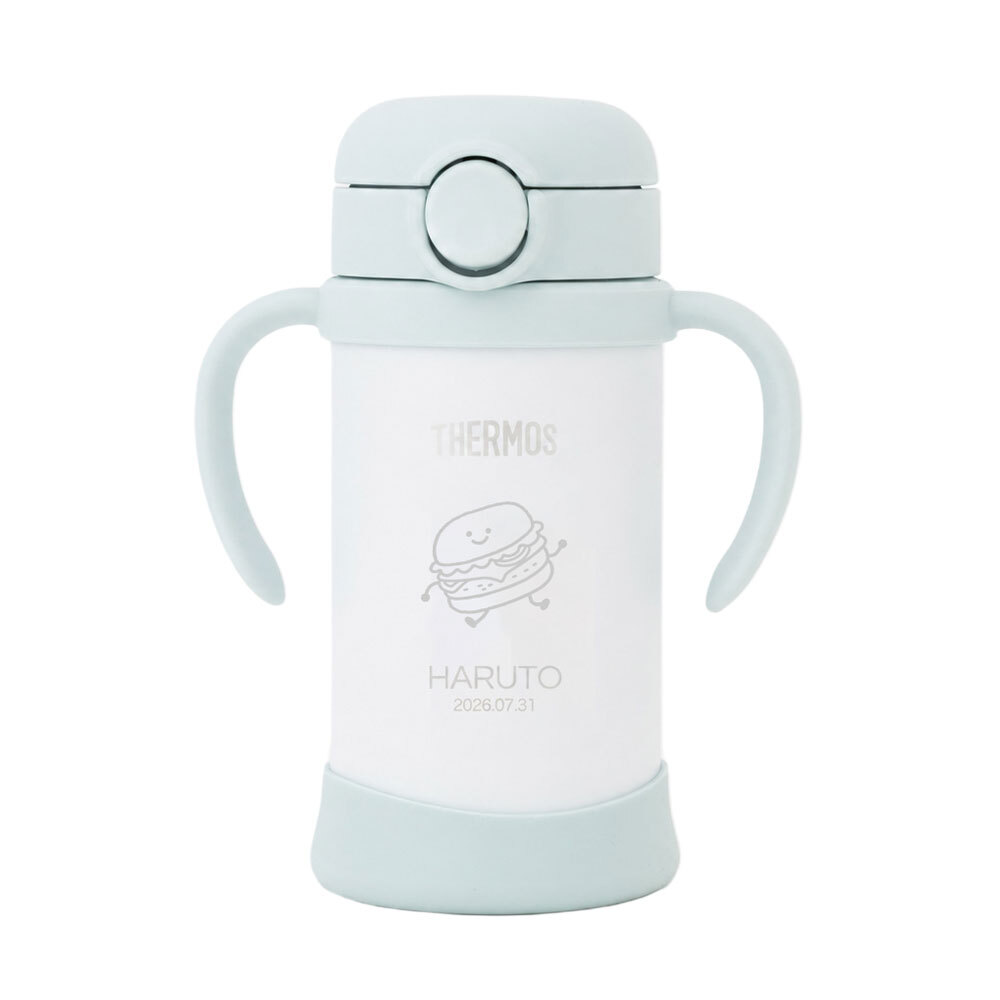 ストローマグ ベビーマグ ベビーストローマグ 両手マグ 名入れ 水筒 Thermos サーモス FJT-350 まほうびん 350ml  名前入り 保冷 真空断熱 魔法びん構造 直飲み ストロー 軽量 両手 かわいい シンプル 子供用 ベビー 赤ちゃん 男の子 女の子 誕生日