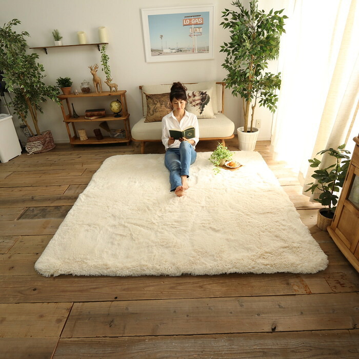 ラグ シャギーラグ 極厚35mm 厚手 防音 130×190cm 190×190cm 190×240cm 円形 直径190cm 1.5畳 2畳 3畳 滑り止め 手洗い 床暖房 ホットカーペット対応 オールシーズン 北欧 おしゃれ シフォンプラス ふわふわ