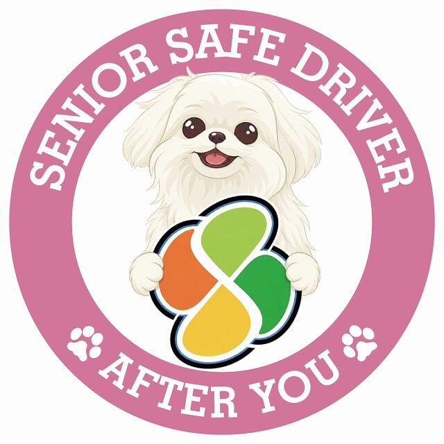 カーサイン 高齢者マーク SENIOR SAFE DRIVER マルペキ ステッカー シール 直径13cm 肉球 日本製 車