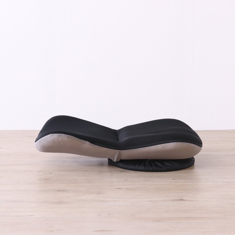 高座椅子 カム 回転式 リクライニング 完成品 360度回転 ブラック・ベージュ W52×D58~92×H52cm座面高15cm 座椅子 リクライニングチェア パーソナルチェア 肘付き ブラック ベージュ おしゃれ