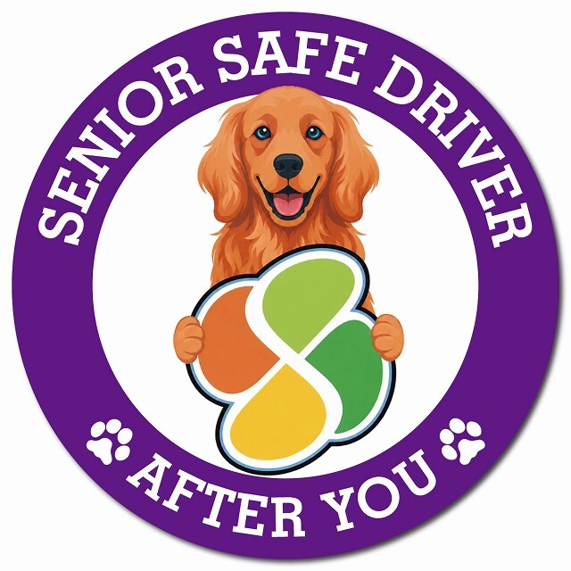 カーサイン 高齢者マーク SENIOR SAFE DRIVER アイリッシュセター マグネット 強力 直径13cm 肉球 日本製 車 ステッカー