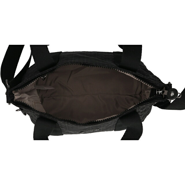 キプリング トートバッグ レディース ブランド Kipling アッセーニ ミニ ミニトートバッグ ロゴ ワンポイント 総柄 2WAY KI3572-K59 Signature Emb 黒