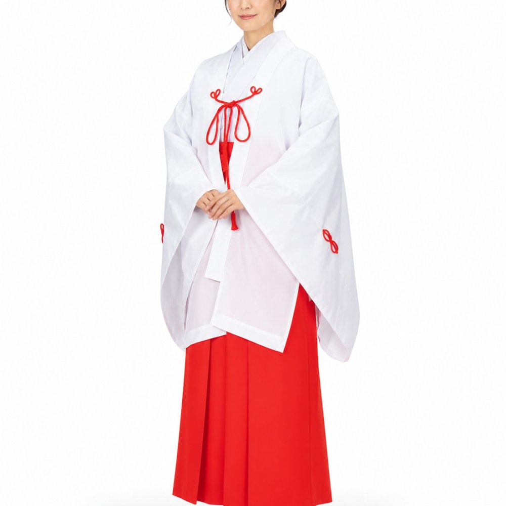 千早 日本製 レディース ポリエステル100％ UJ-54 5444 ちはや 巫女 白衣 神職 神官 神社 神事奉納 女性 上衣