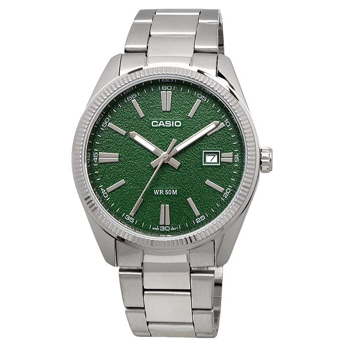 CASIO 腕時計 カシオ 時計 ウォッチ チープカシオ チプカシ アナログ クオーツ メタルバンド シルバー グリーンテクスチャードフィニッシュダイアル 海外モデル MTP-1302DA-3AV [並行輸入品]