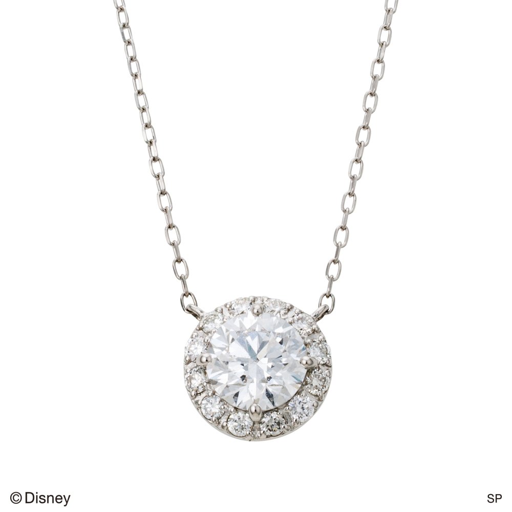 【受注生産品】【送料無料】シンデレラ ダイヤモンド ネックレス 一粒ダイヤモンド 0.5カラット ディズニー ヘイロー レディースネックレス プラチナ ラボダイヤ ラボグロウンダイヤモンド disney プリンセス ブランド かわいい アクセサリー 10代 20代 30代 40代 50代 レディース 女性 誕生日 記念日 プレゼント 母の日 white clover ホワイトクローバー