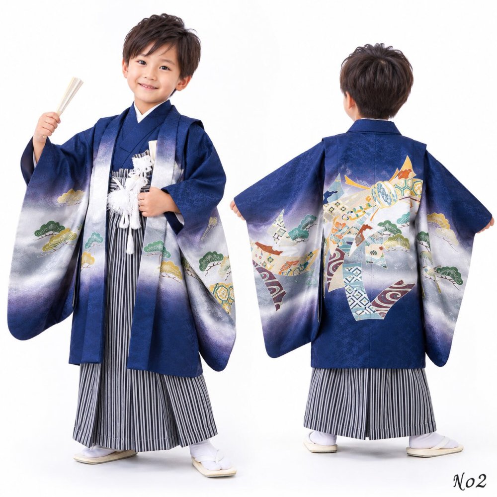 七五三 着物 男の子 5歳 袴 PO-120 購入 販売 鷹兜松 鷹 兜 男児 753 羽織袴 羽織 袴セット 男の子袴 セット 和装 レトロ 龍 子供 五歳 5才 お正月 ボーイズ