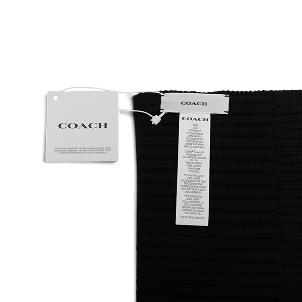 コーチ COACH WOVEN PATCH KNIT SCARF マフラー co100427-001 ブラック BLACK