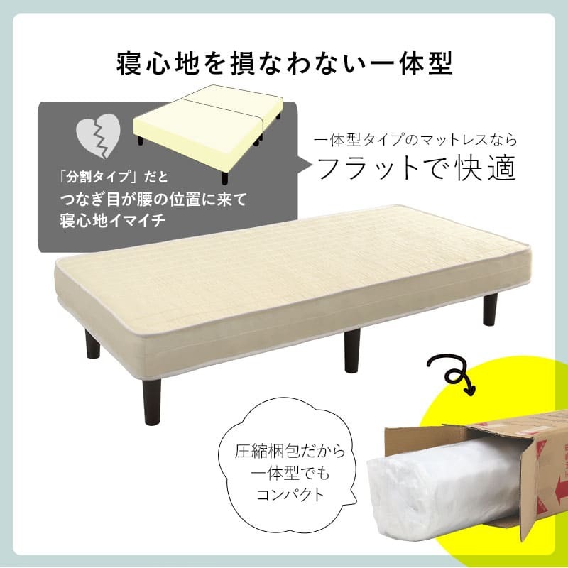 ベッド 寝具 ボンネルコイルマットレス コンパクトサイズ ボンネルコイル マットレス シングル 耐荷重120kg 耐久性 通気性 すのこ 衛生的 脚付きマットレス 新生活 引越し